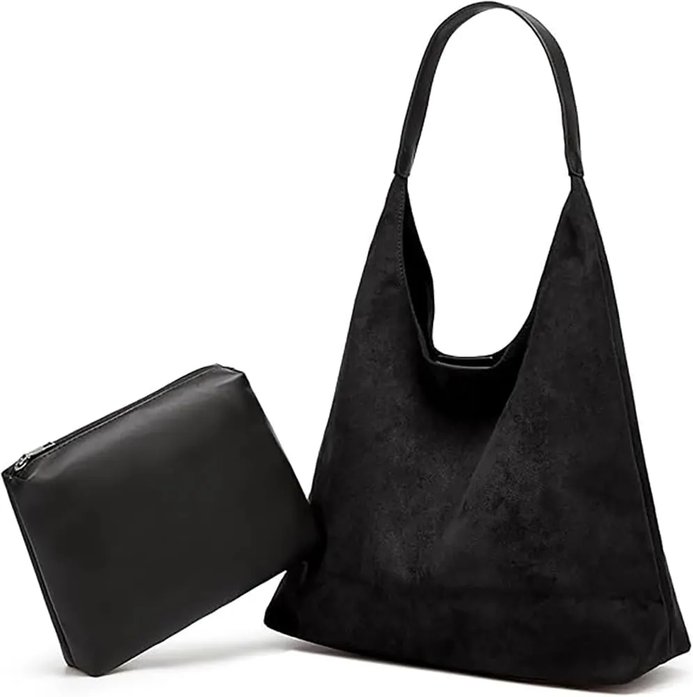 Trendy Suede Tote Bags for Women Work Bags Retro Suede Slouchy Bag Travel Handbag Office College Tote Handbag 2025
