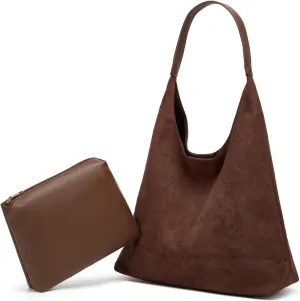 Trendy Suede Tote Bags for Women Work Bags Retro Suede Slouchy Bag Travel Handbag Office College Tote Handbag 2025