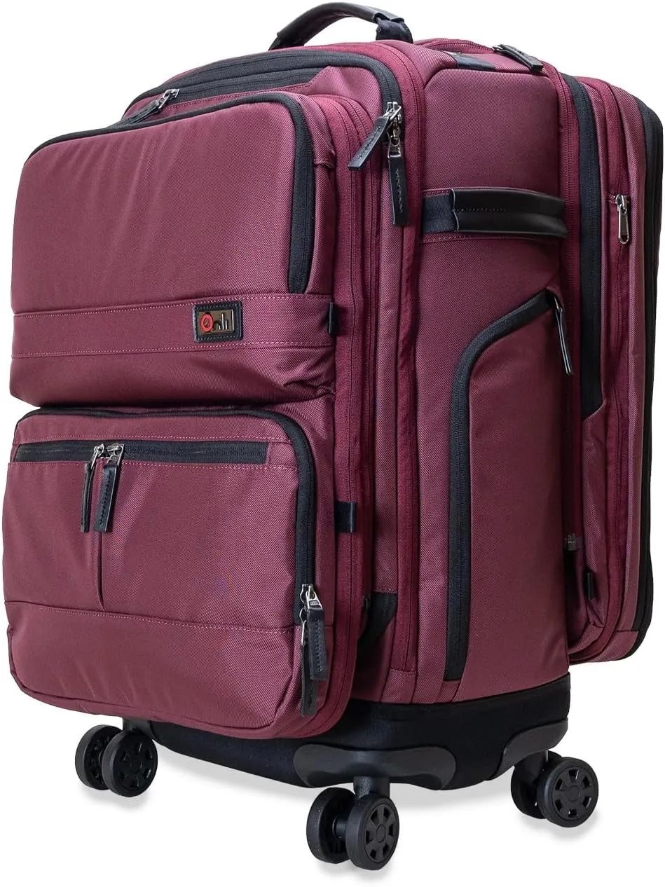 Trilogy Modular System I Modular 4-wheel spinner carry-on, with two zip-off bags! All 3 are Expandable! You get 3 bags in 1! Mix and match; take apart to fit crowded airplane spaces (Zinfandel)