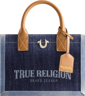True Religion Women's Tote Bag, Medium Travel Purse Handbag with Adjustable Shoulder Strap and Horseshoe Logo