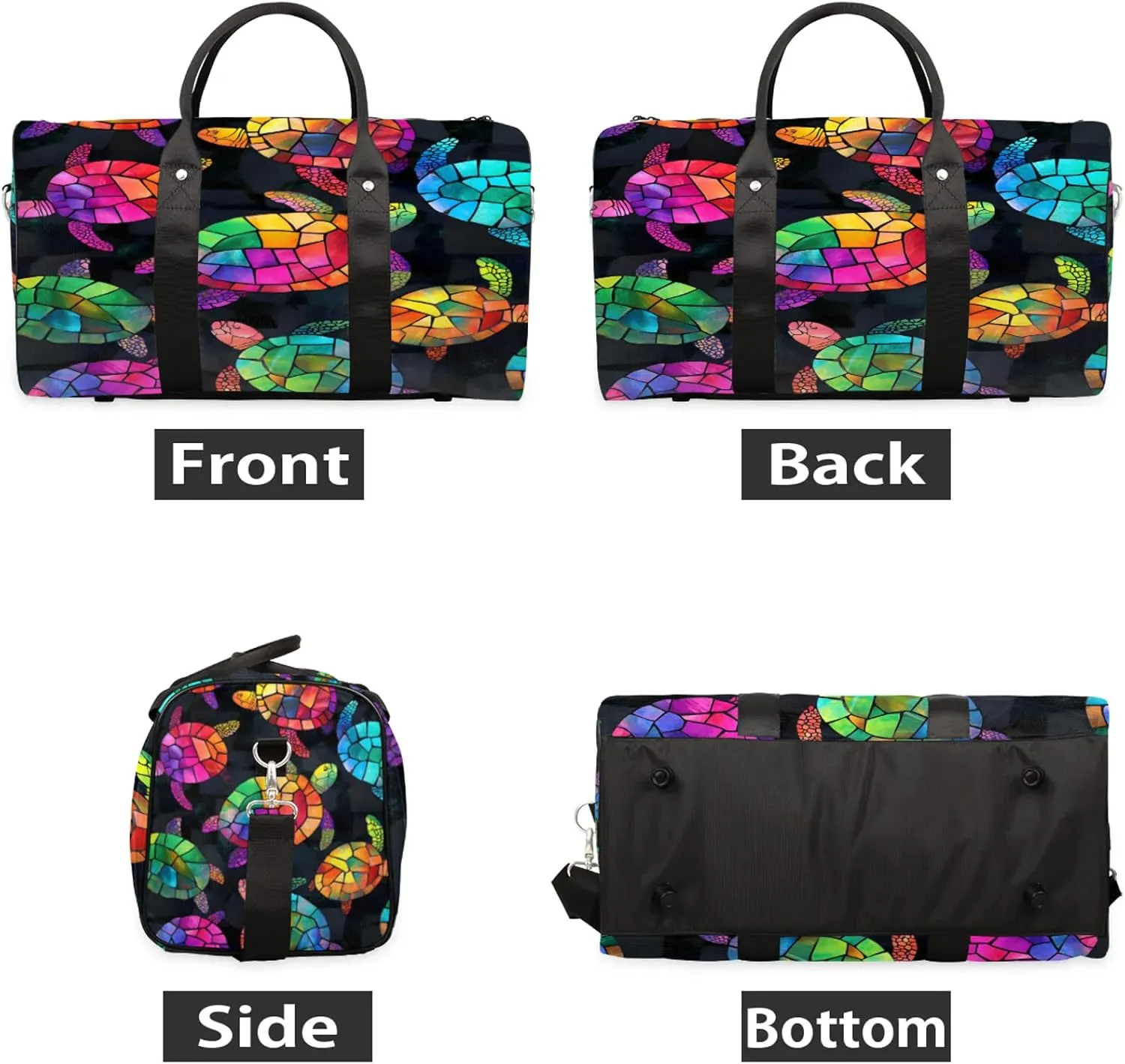 Turtle Duffle Bag for Travel, Overnight Weekend Gym Carry On Luggage Bag, Sea Turtle Travel Duffel Bag for Men Women