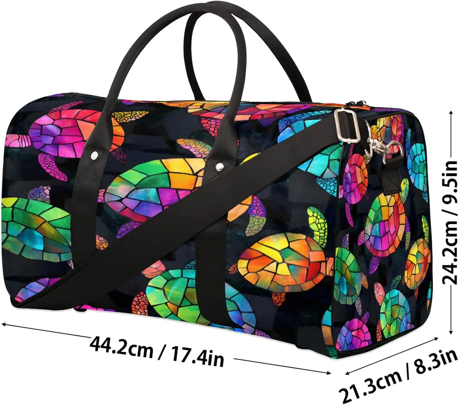 Turtle Duffle Bag for Travel, Overnight Weekend Gym Carry On Luggage Bag, Sea Turtle Travel Duffel Bag for Men Women