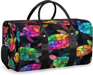 Turtle Duffle Bag for Travel, Overnight Weekend Gym Carry On Luggage Bag, Sea Turtle Travel Duffel Bag for Men Women