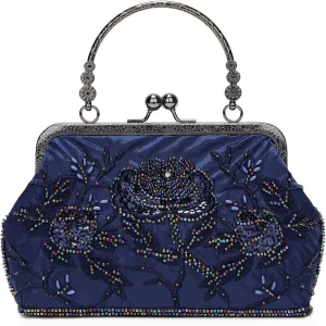 UBORSE 1920s Vintage Clutch Purse Beaded Evening Bag for Women Formal Bridal Sequin Handbag Clutch for Wedding/Prom/Cocktail