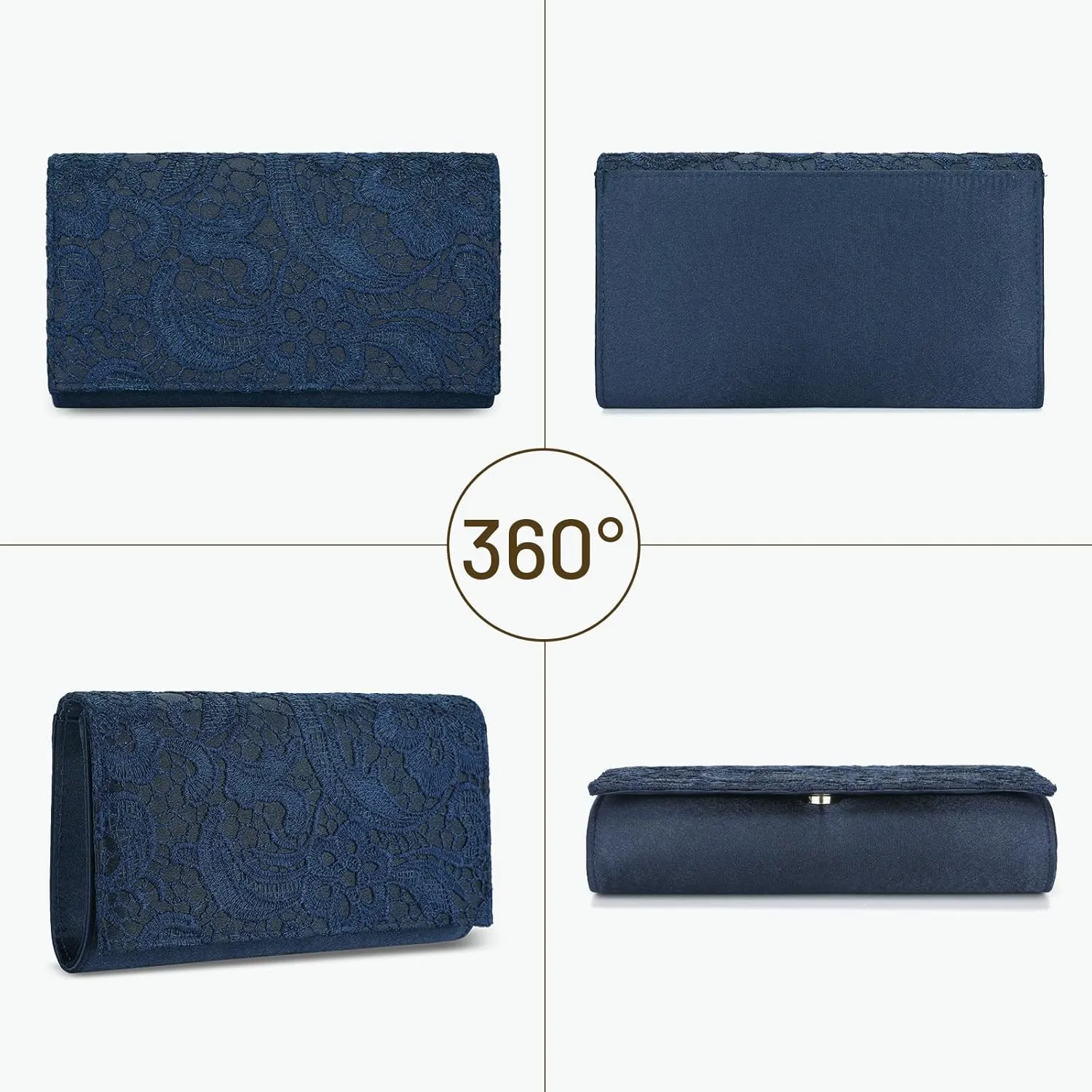 UBORSE Elegant Floral Lace Clutch Purses for Women Evening Handbag Envelope Clutch Bag Wedding Prom Party Purses