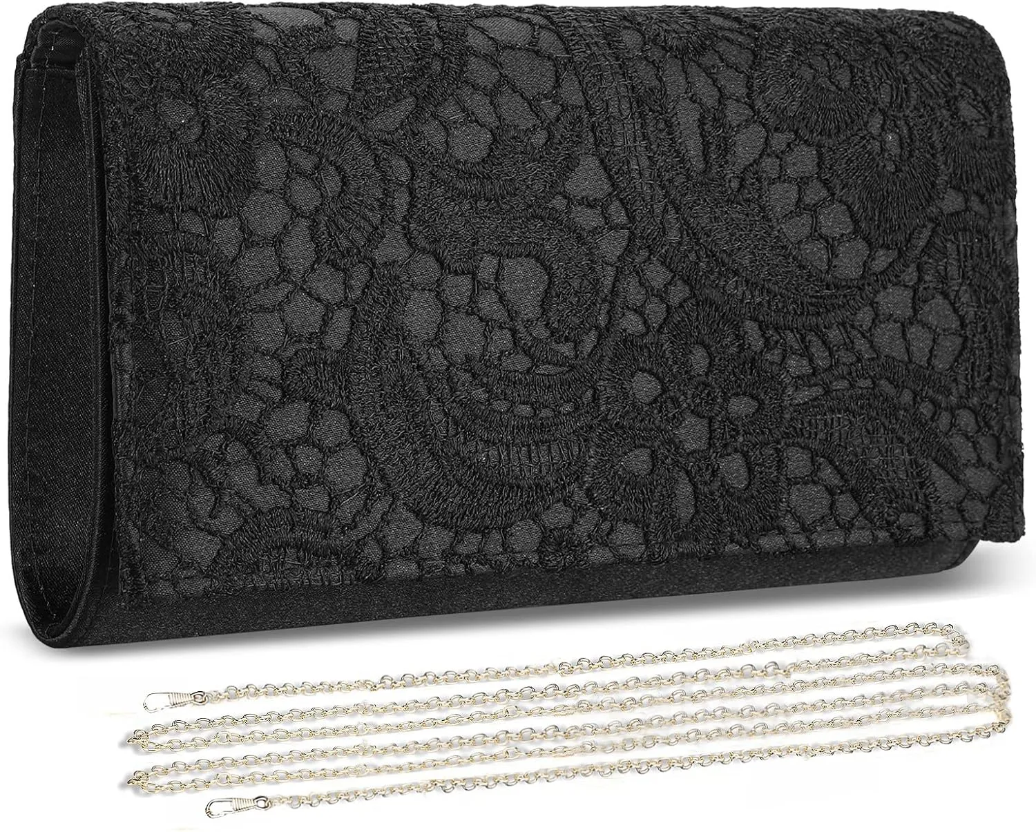 UBORSE Elegant Floral Lace Clutch Purses for Women Evening Handbag Envelope Clutch Bag Wedding Prom Party Purses