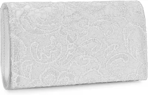 UBORSE Elegant Floral Lace Clutch Purses for Women Evening Handbag Envelope Clutch Bag Wedding Prom Party Purses