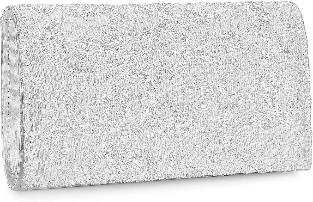 UBORSE Elegant Floral Lace Clutch Purses for Women Evening Handbag Envelope Clutch Bag Wedding Prom Party Purses