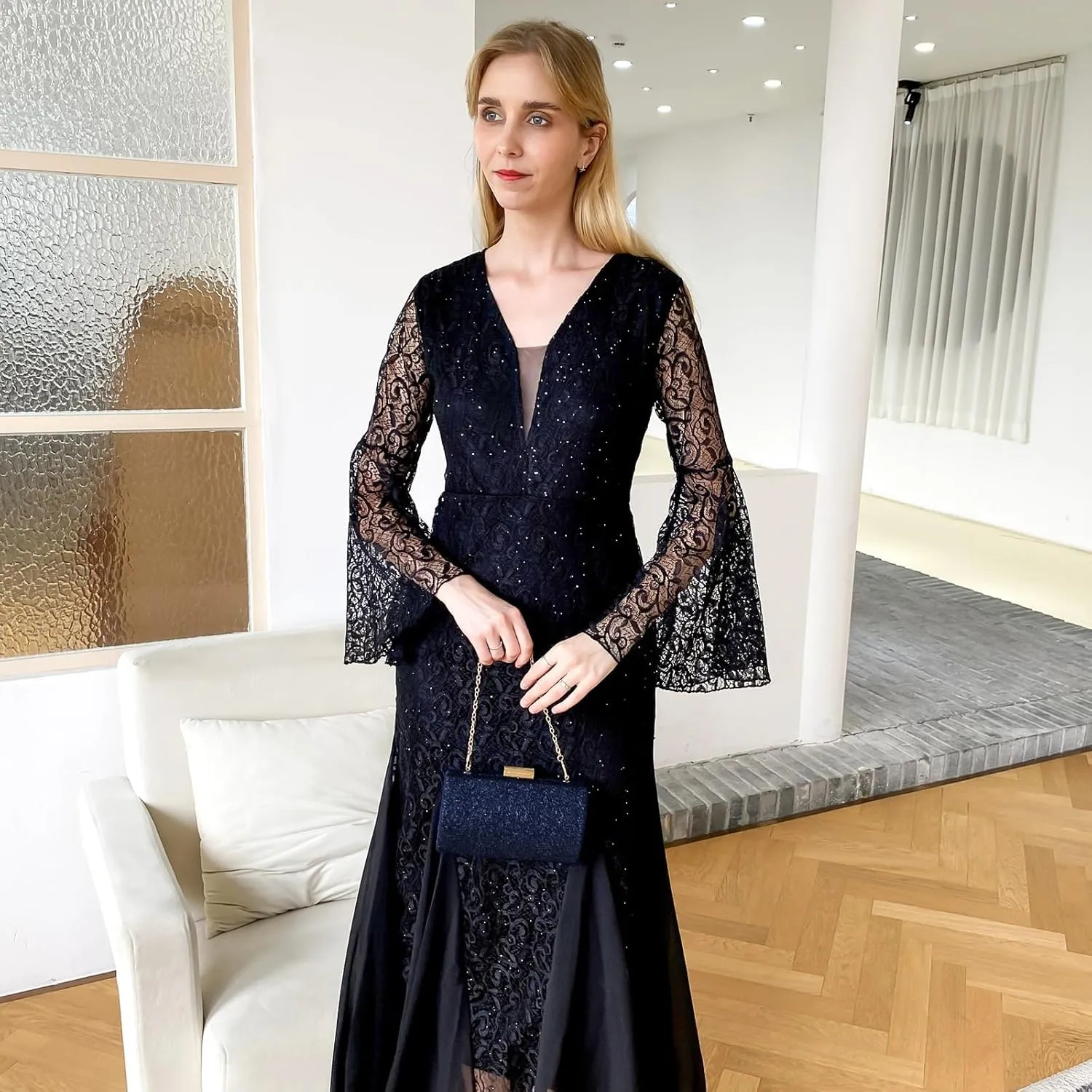 UBORSE Evening Bag Lace Clutch Purse for Women Formal Elegant Envelope Wedding Party Cocktail Crossbody Shoulder Bag