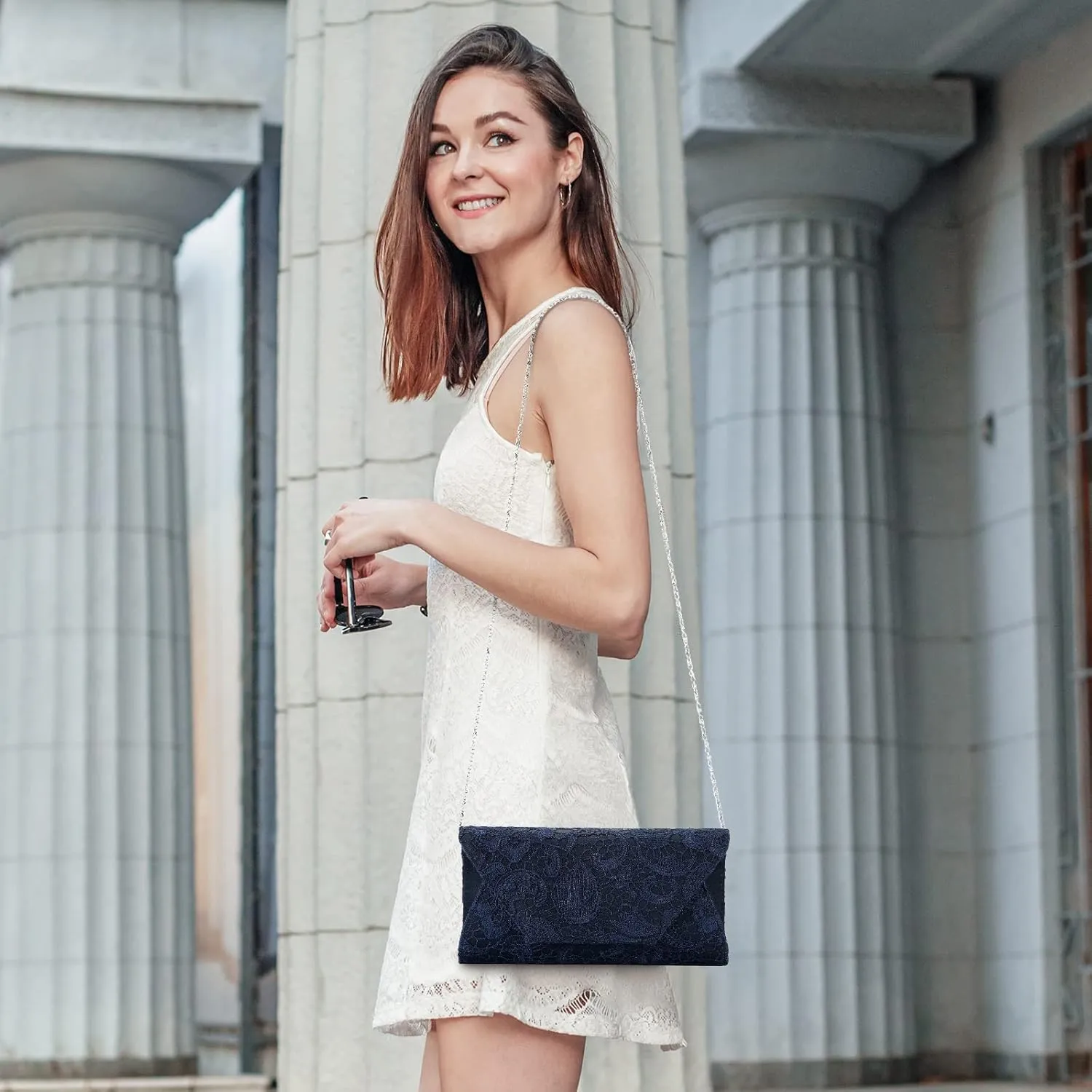 UBORSE Evening Bag Lace Clutch Purse for Women Formal Elegant Envelope Wedding Party Cocktail Crossbody Shoulder Bag