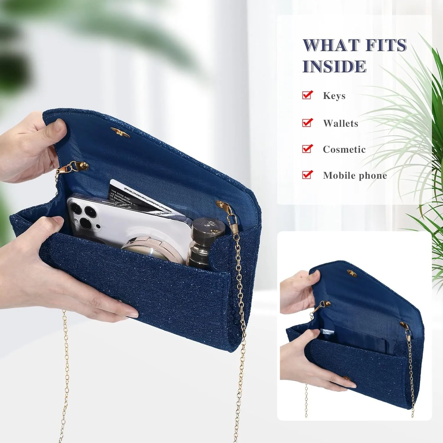 UBORSE Evening Bag Lace Clutch Purse for Women Formal Elegant Envelope Wedding Party Cocktail Crossbody Shoulder Bag