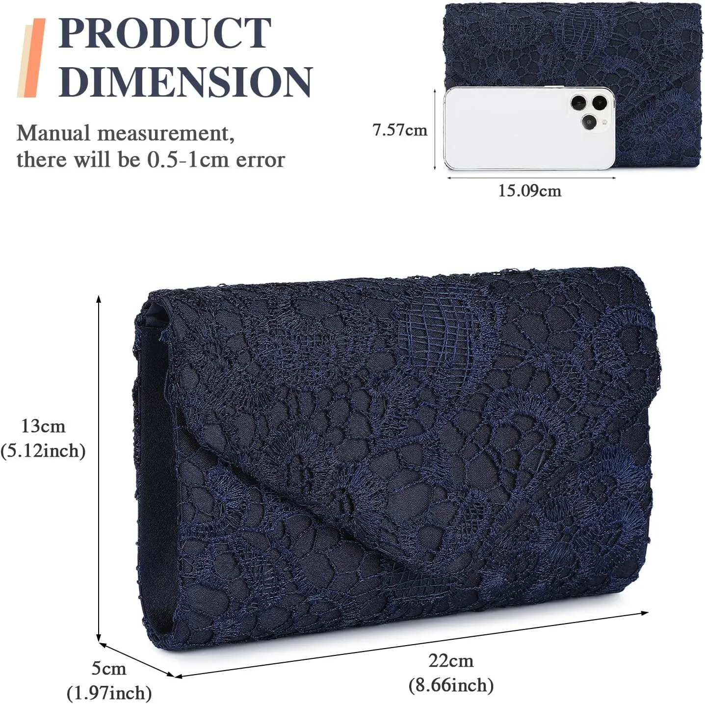UBORSE Evening Bag Lace Clutch Purse for Women Formal Elegant Envelope Wedding Party Cocktail Crossbody Shoulder Bag
