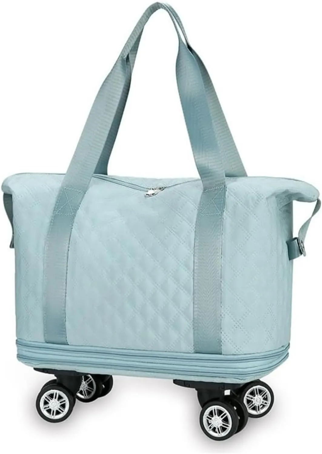 Universal Wheel Travel Bag, Silent Universal Wheel Double-Layer Expandable Duffel Bag,Oxford Cloth Travel Tote Bags，Wheeled Travel Duffle Bag,Gift For Wife And Parents(Green)