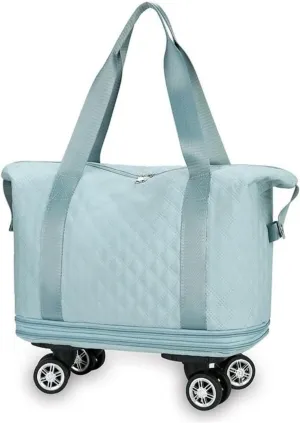 Universal Wheel Travel Bag, Silent Universal Wheel Double-Layer Expandable Duffel Bag,Oxford Cloth Travel Tote Bags，Wheeled Travel Duffle Bag,Gift For Wife And Parents(Green)