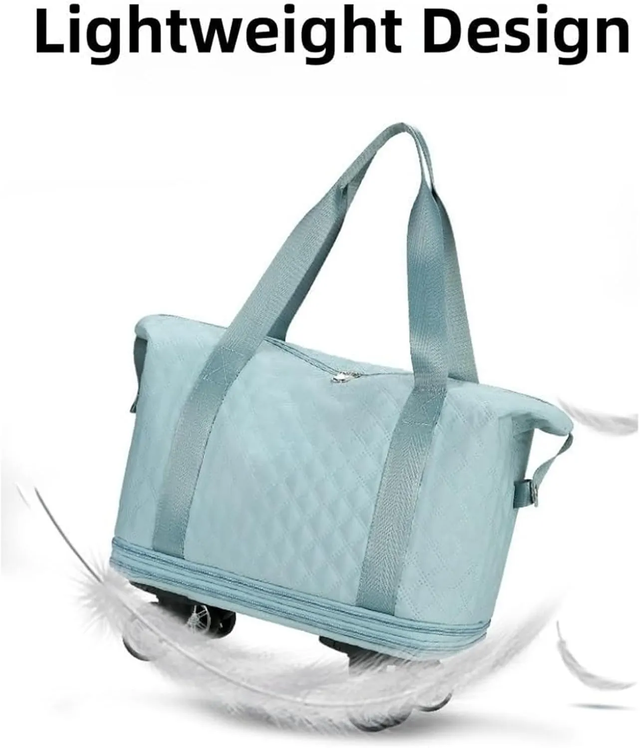 Universal Wheel Travel Bag, Silent Universal Wheel Double-Layer Expandable Duffel Bag,Oxford Cloth Travel Tote Bags，Wheeled Travel Duffle Bag,Gift For Wife And Parents(Green)