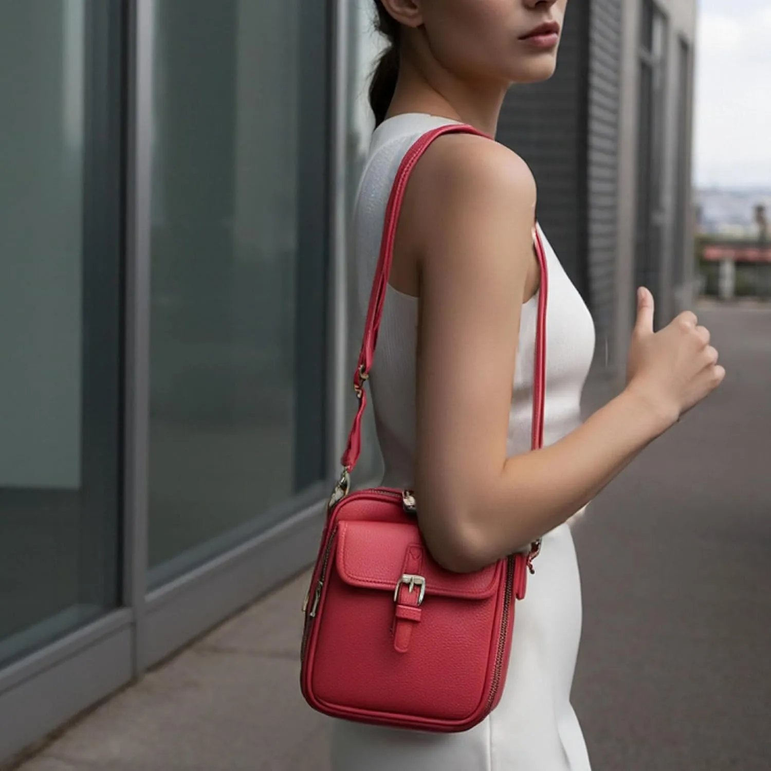 Urvashi Crossbody Anti Theft Leather Bag,Tojoyride Crossbody Leather Bag,Small Urvashi Purse Purse with Card Slots