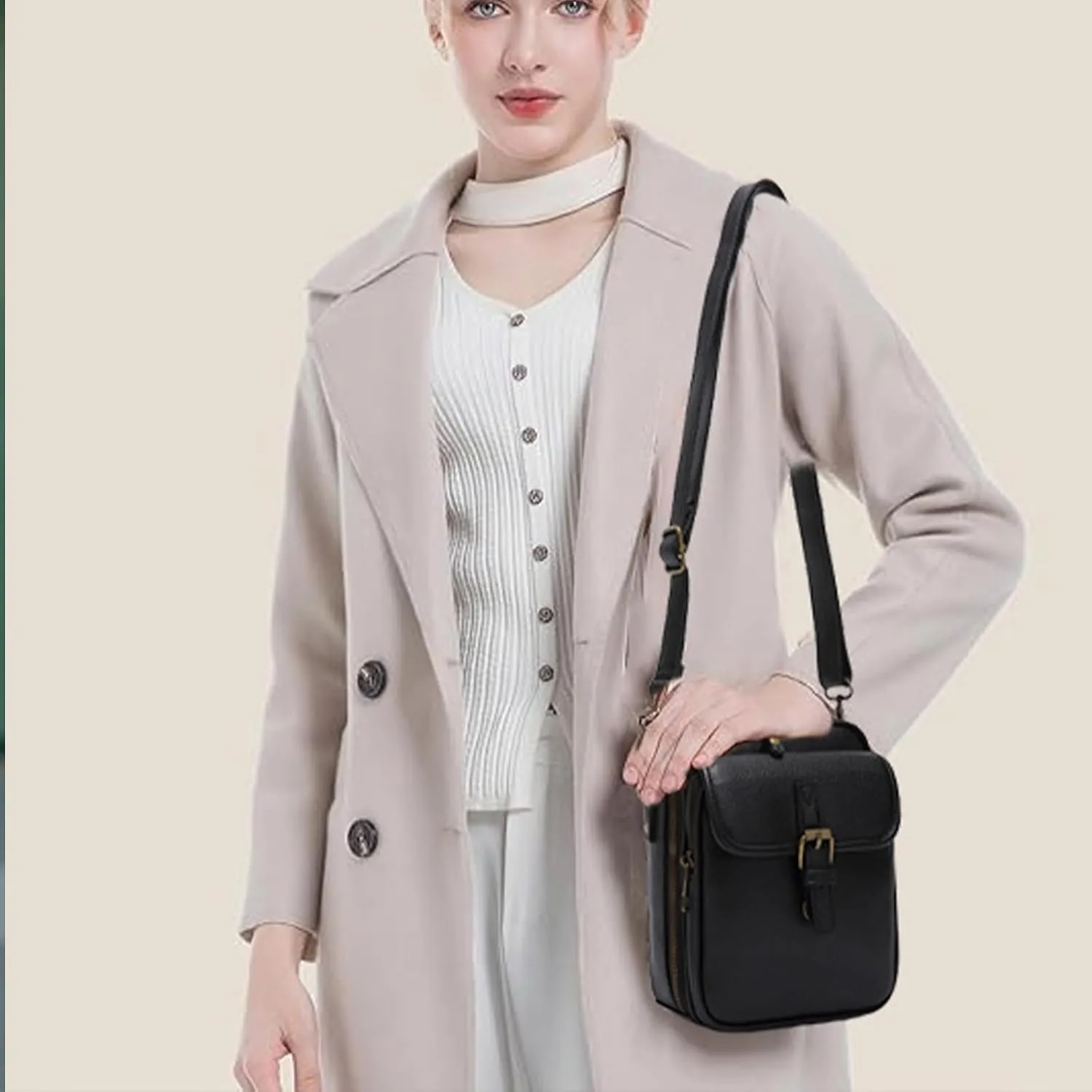 Urvashi Crossbody Anti Theft Leather Bag,Tojoyride Crossbody Leather Bag,Small Urvashi Purse Purse with Card Slots