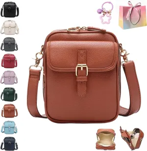 Urvashi Crossbody Leather Bag, Tojoyride Crossbody Bag, Double-Layer Large Capacity Mini Crossbody Bags