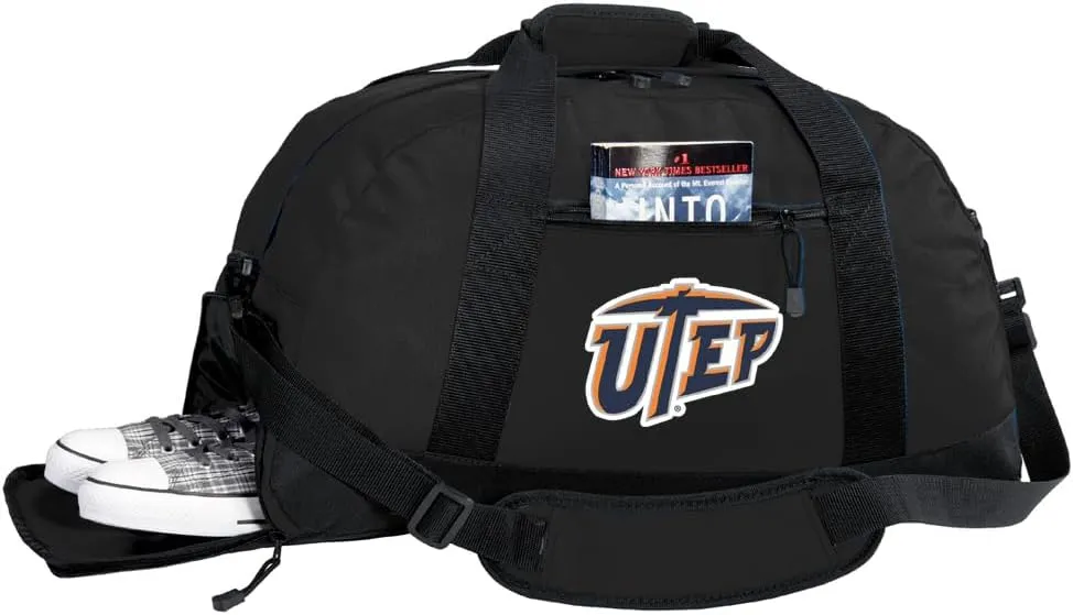 UTEP Duffel Bag - UT El Paso Miners Gym Bags w/SHOE POCKET