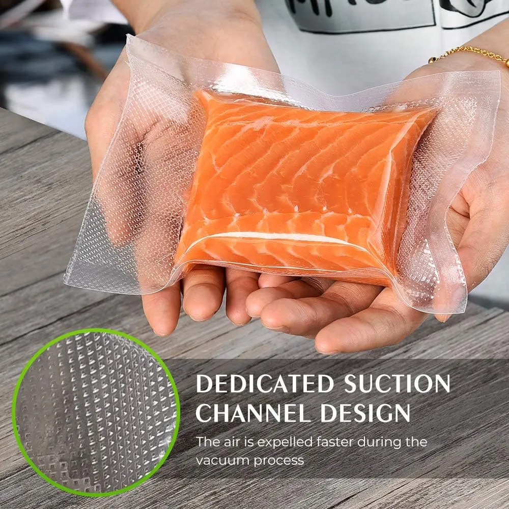 Vacuum Sealer Bags for Food，Seal a Meal Bags Rolls，8inx50 Rolls 2 Pack，XinBaoLong，Commercial Grade, Heavy Duty, BPA Free,Great for Vac Storage.Total 100 Feet!!!