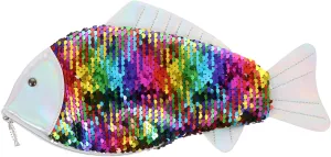 VALICLUD Stylish Fish Shape Sequin Clutch Mermaid Purse Coin Bag Creative Change Purse Graceful Handbag
