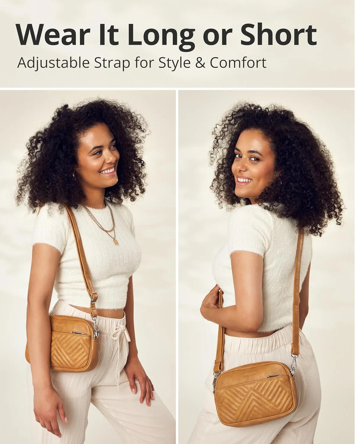 Vantamo Crossbody Bags For Women with Adjustable Strap, Premium PU Leather Purses for Women, Anti-Pickpocket Clip & Gift Box