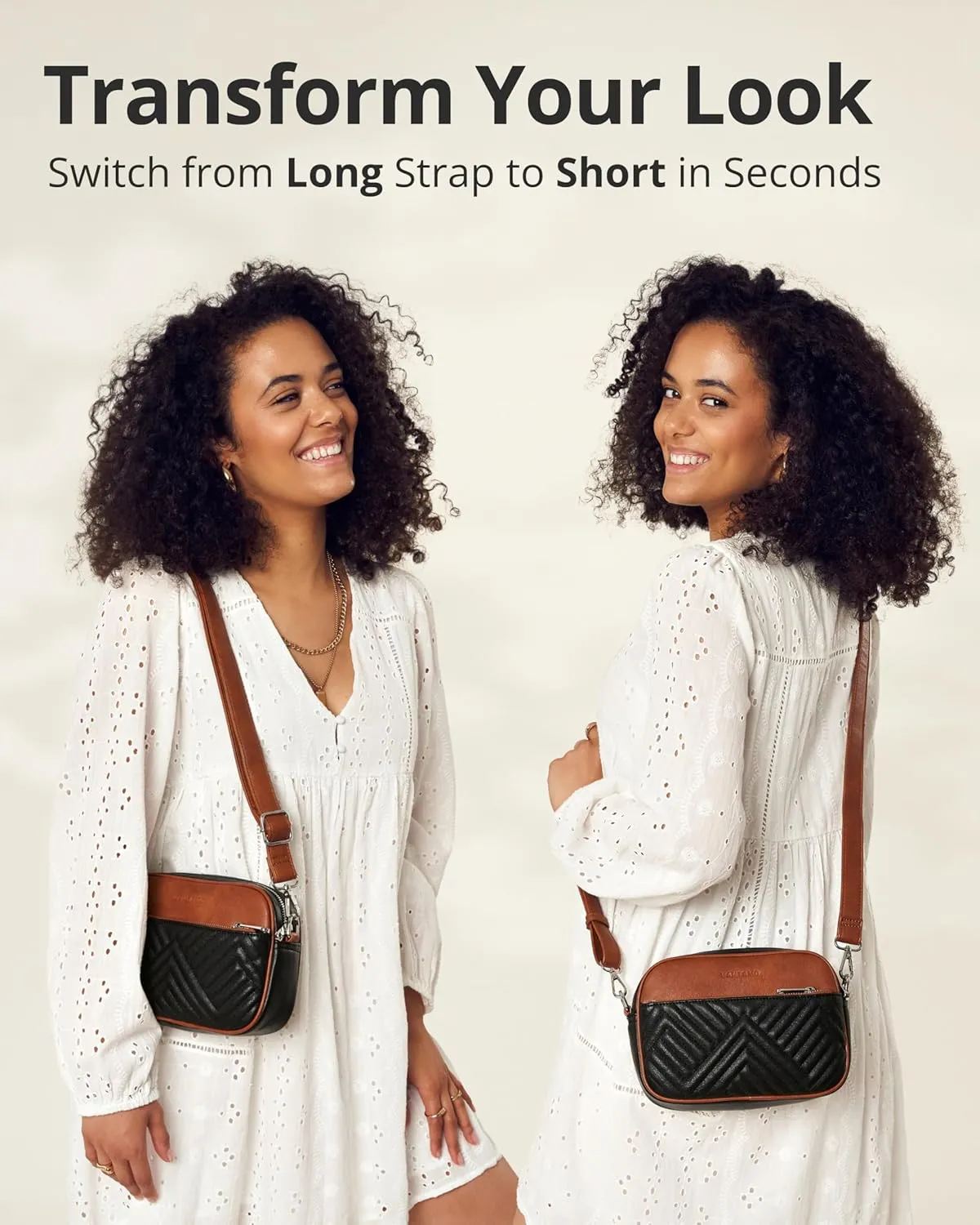 Vantamo Crossbody Bags For Women with Adjustable Strap, Premium PU Leather Purses for Women, Anti-Pickpocket Clip & Gift Box