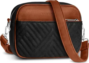 Vantamo Crossbody Bags For Women with Adjustable Strap, Premium PU Leather Purses for Women, Anti-Pickpocket Clip & Gift Box