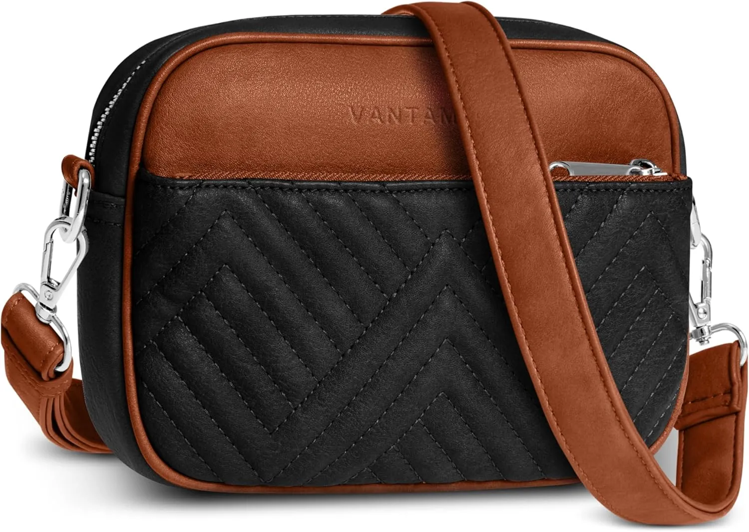 Vantamo Crossbody Bags For Women with Adjustable Strap, Premium PU Leather Purses for Women, Anti-Pickpocket Clip & Gift Box