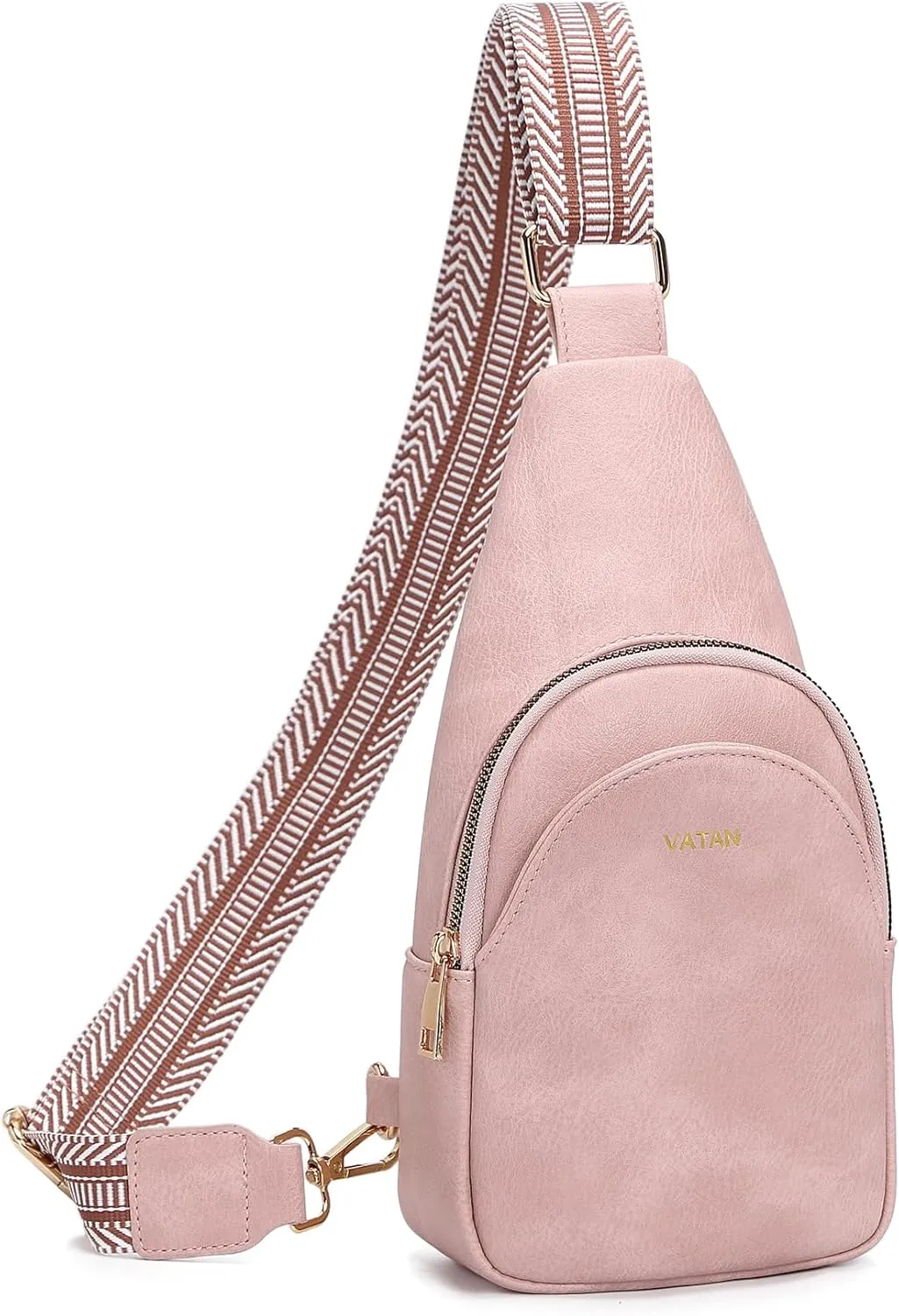 VATAN Small Sling Bag Women's Crossbody Fanny Packs Leather Crossbody Bags for Women (D-Pink)