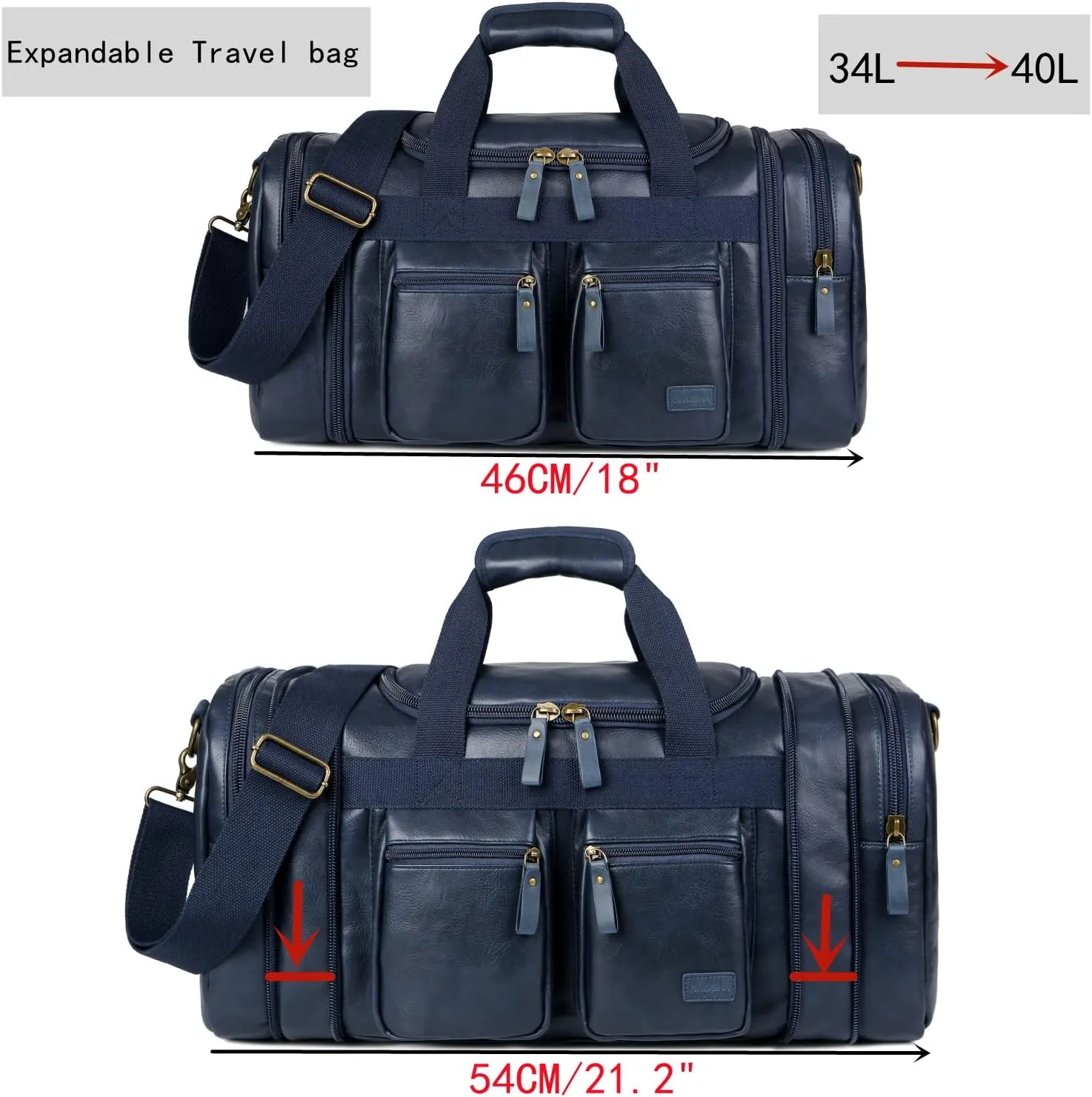 Vegan Leather Travel Duffel Weekender Bag Carry on Overnight Bag Sports Duffel bag For men and Women HB-21