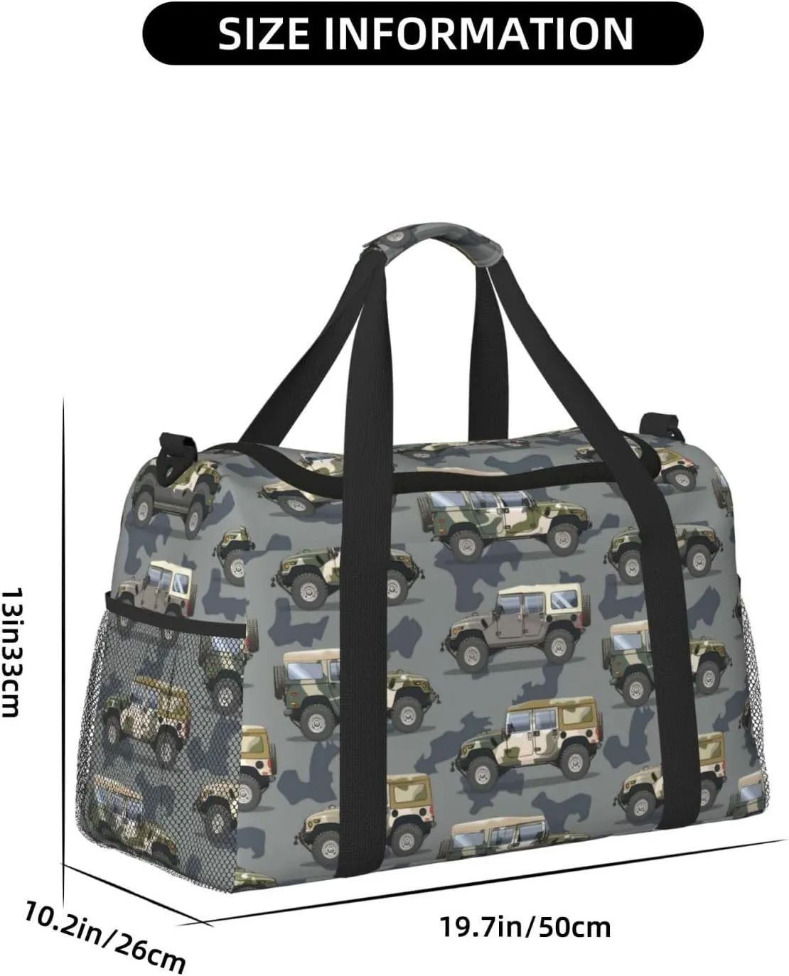Vehicles Car Duffle Bag Foldable Travel Tote Bag Carry On Large Weekender Overnight Bags Waterproof Gym Bag For Women Men