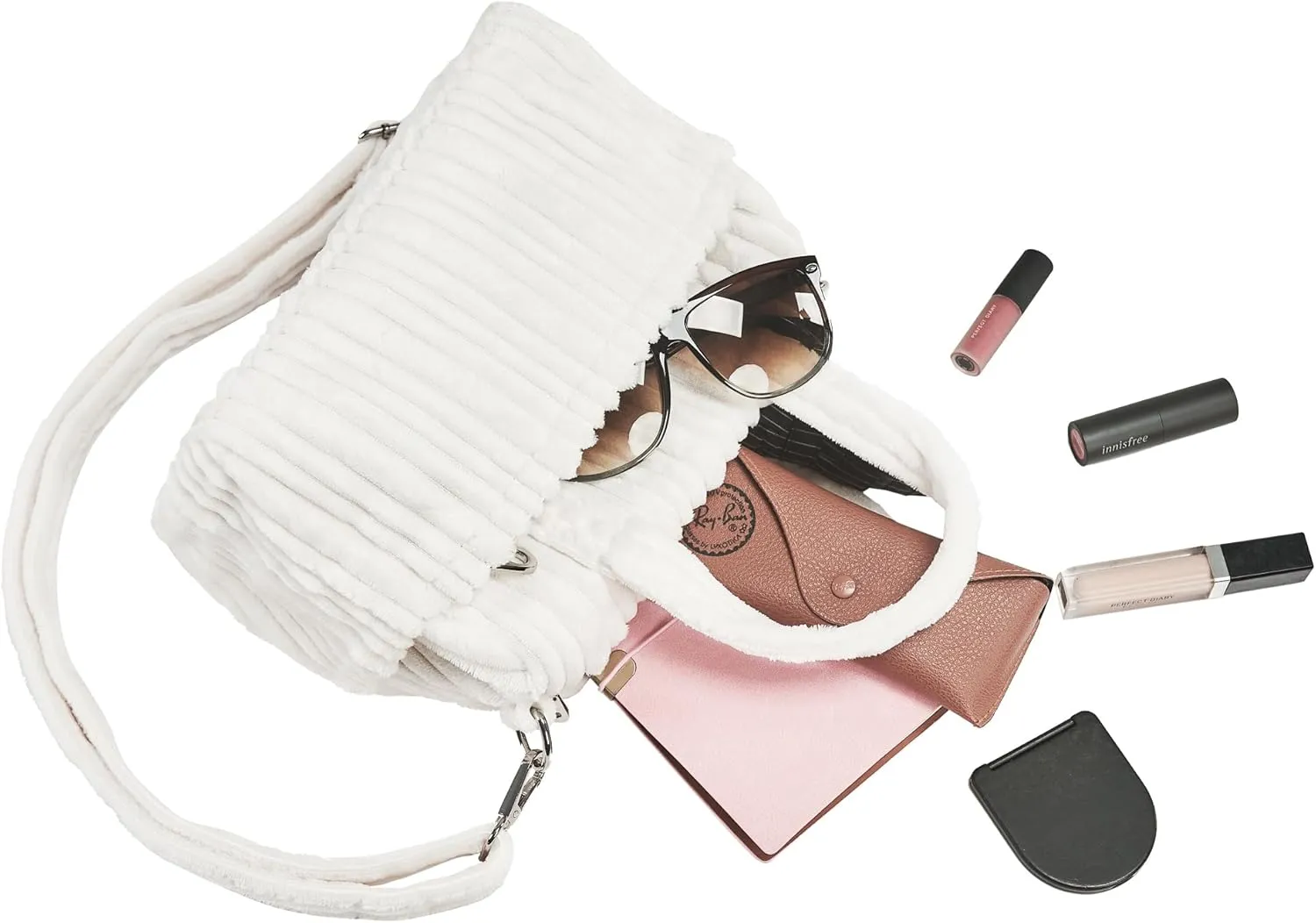 Velvet Quilted Tote Bag for Women Handbag with Detachable Strap Shoulder Bag Cute Purse Hobo Bag with Zipper