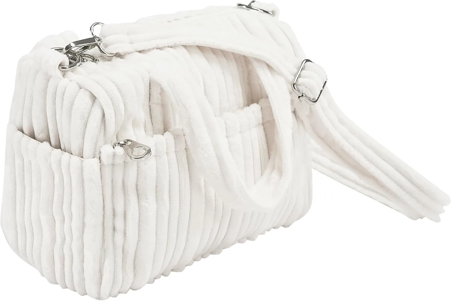 Velvet Quilted Tote Bag for Women Handbag with Detachable Strap Shoulder Bag Cute Purse Hobo Bag with Zipper