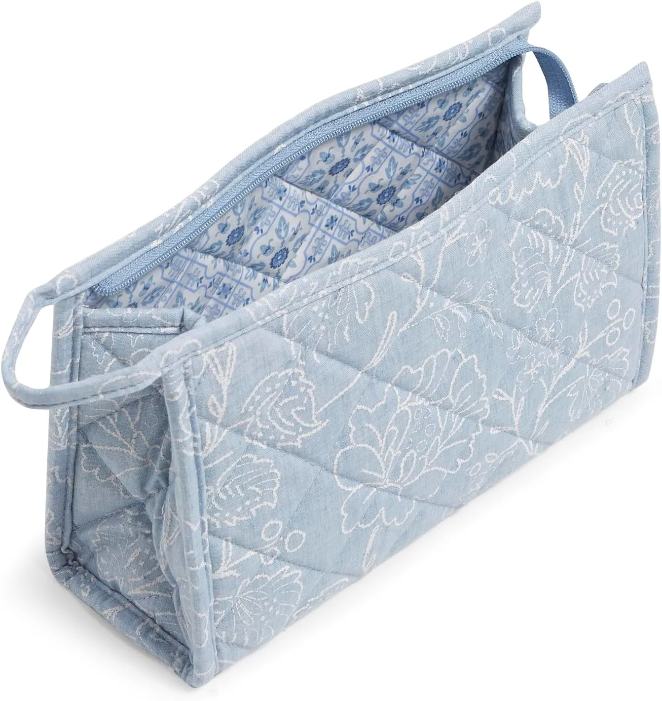Vera Bradley Cotton Trapeze Cosmetic Makeup Organizer Bag, Sweet Garden Lace