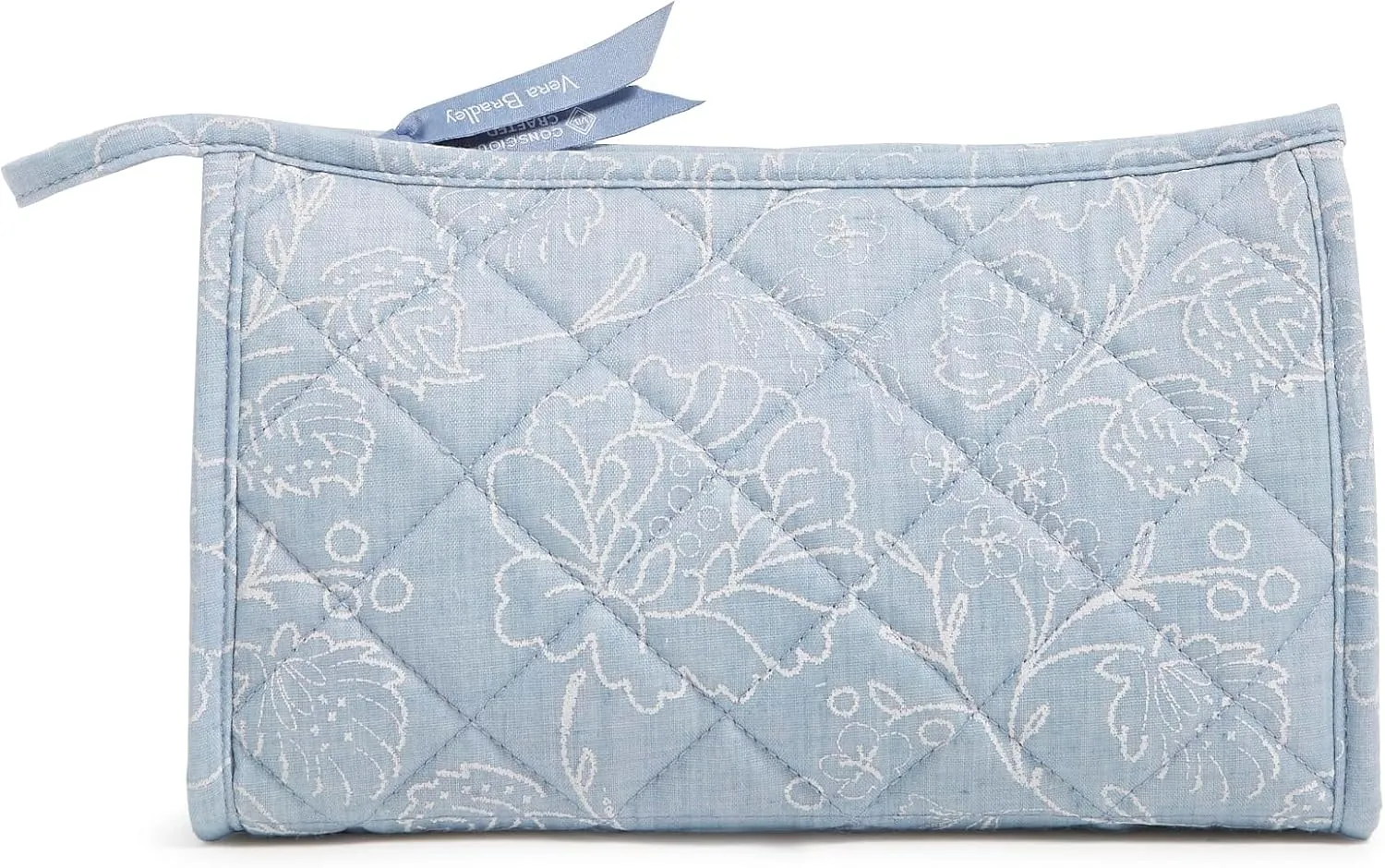 Vera Bradley Cotton Trapeze Cosmetic Makeup Organizer Bag, Sweet Garden Lace