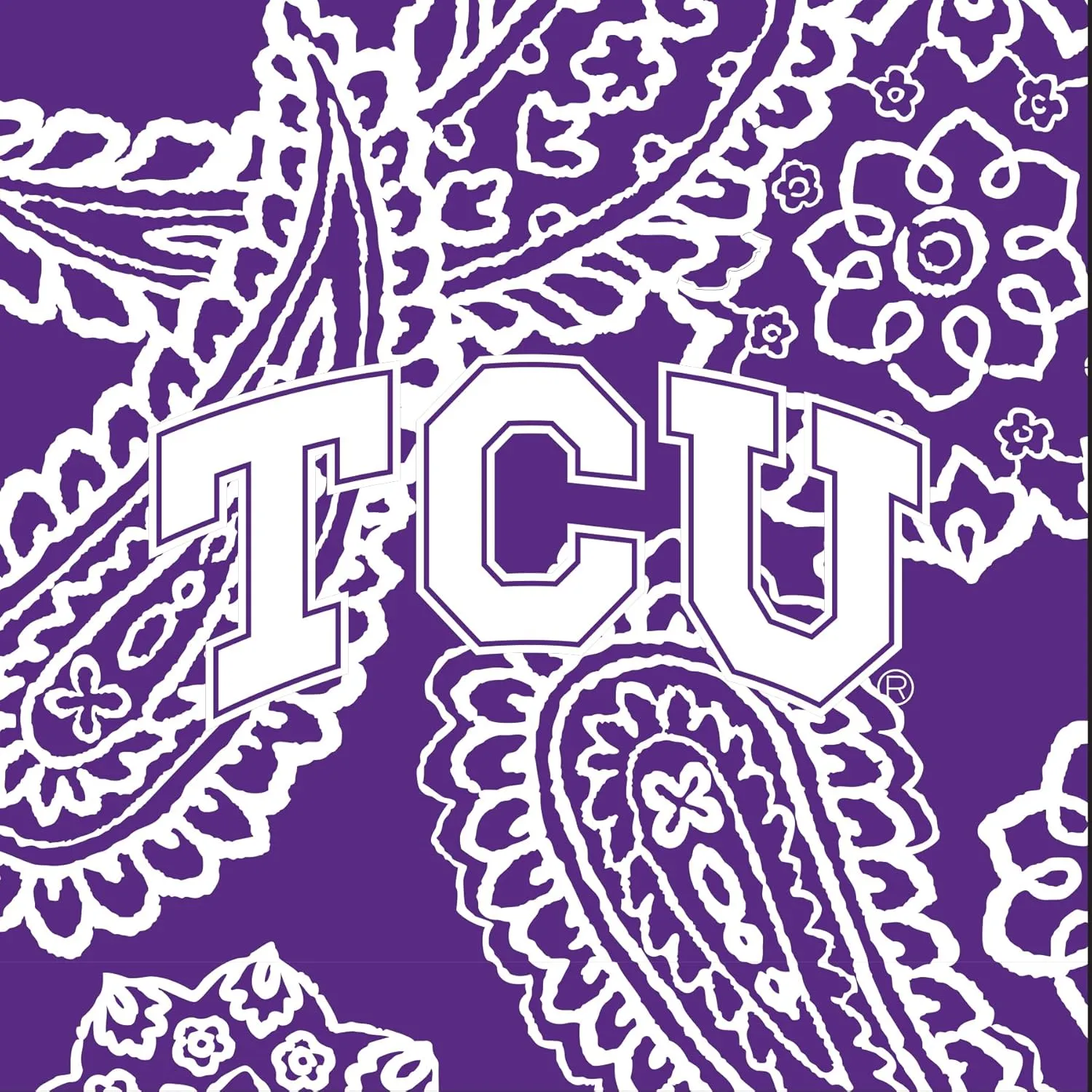 Vera Bradley Women's Cotton Collegiate Large Travel Duffle Bag (Multiple Teams Available), Texas Christian University Purple/White Bandana, One Size