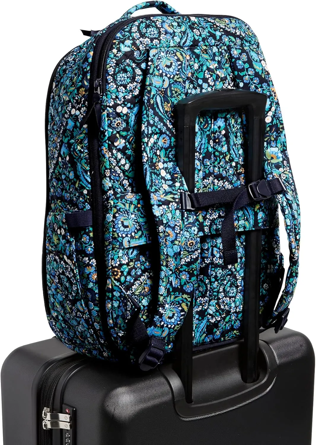 Vera Bradley Women's Cotton Large Travel Backpack Travel Bag, Dreamer Paisley - Recycled Cotton, One Size