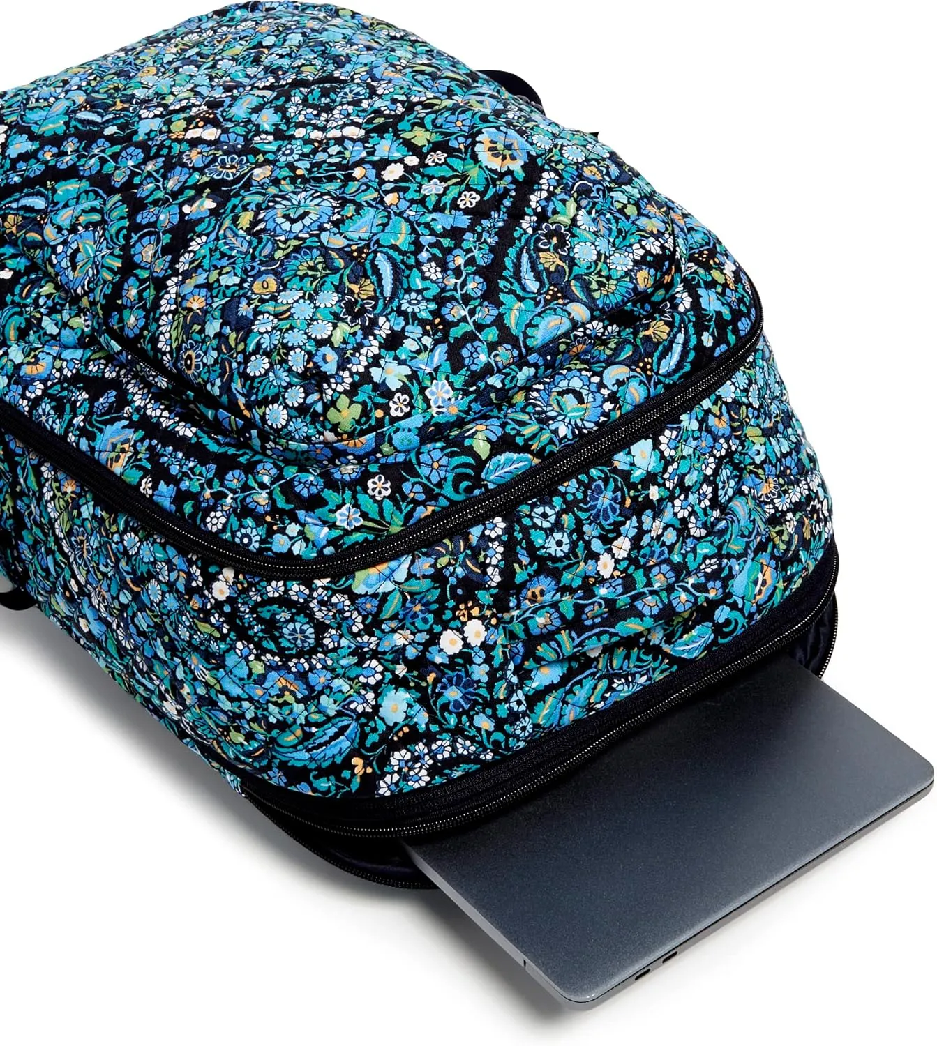 Vera Bradley Women's Cotton Large Travel Backpack Travel Bag, Dreamer Paisley - Recycled Cotton, One Size