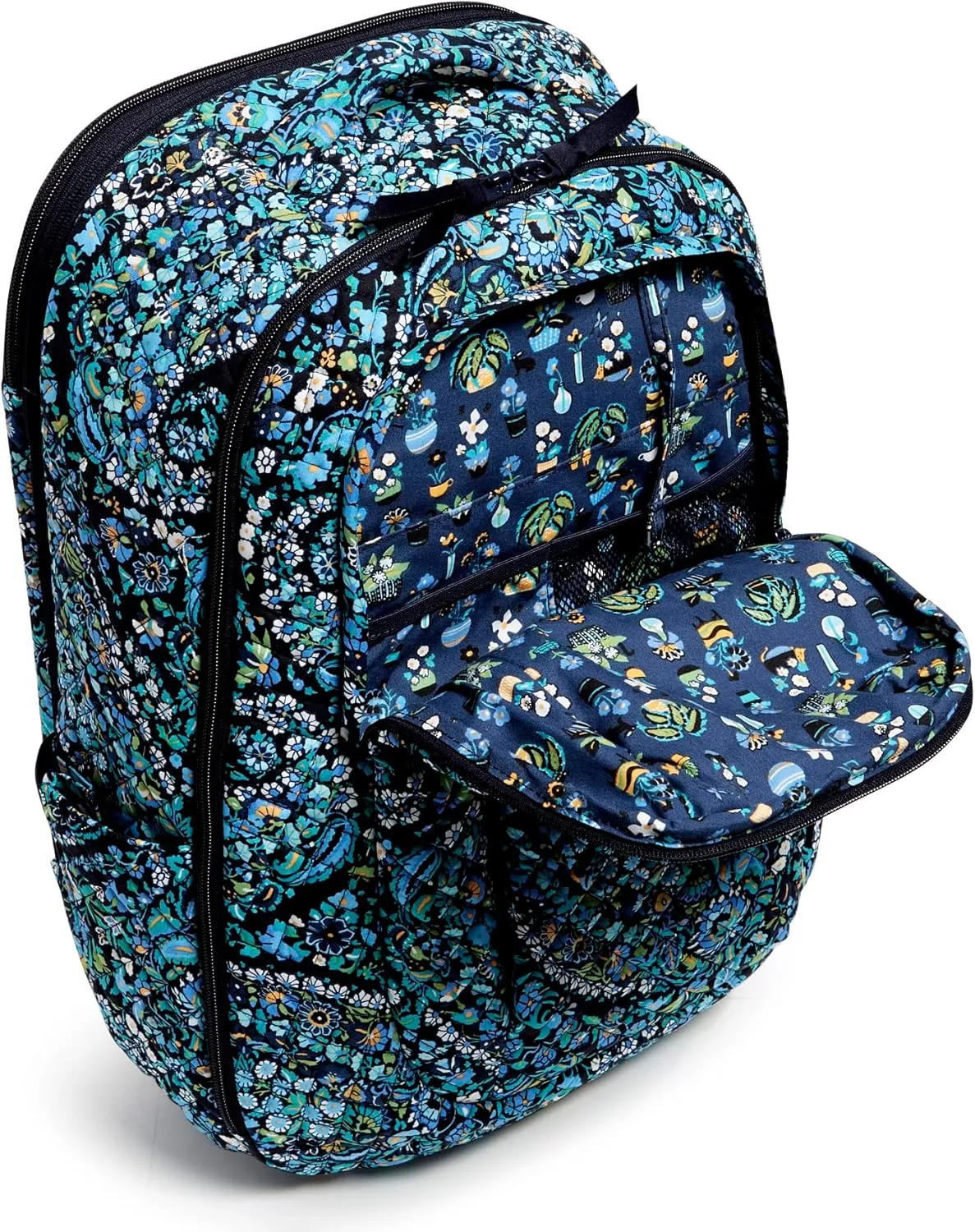 Vera Bradley Women's Cotton Large Travel Backpack Travel Bag, Dreamer Paisley - Recycled Cotton, One Size