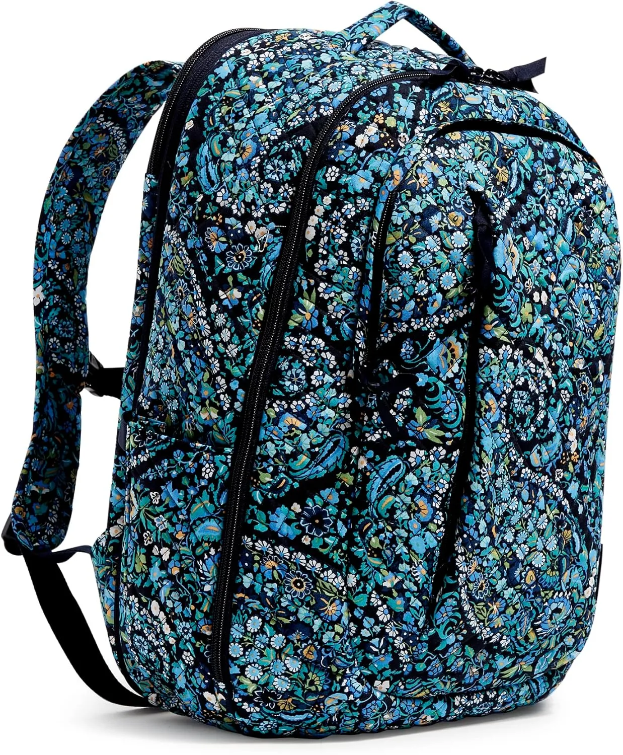 Vera Bradley Women's Cotton Large Travel Backpack Travel Bag, Dreamer Paisley - Recycled Cotton, One Size