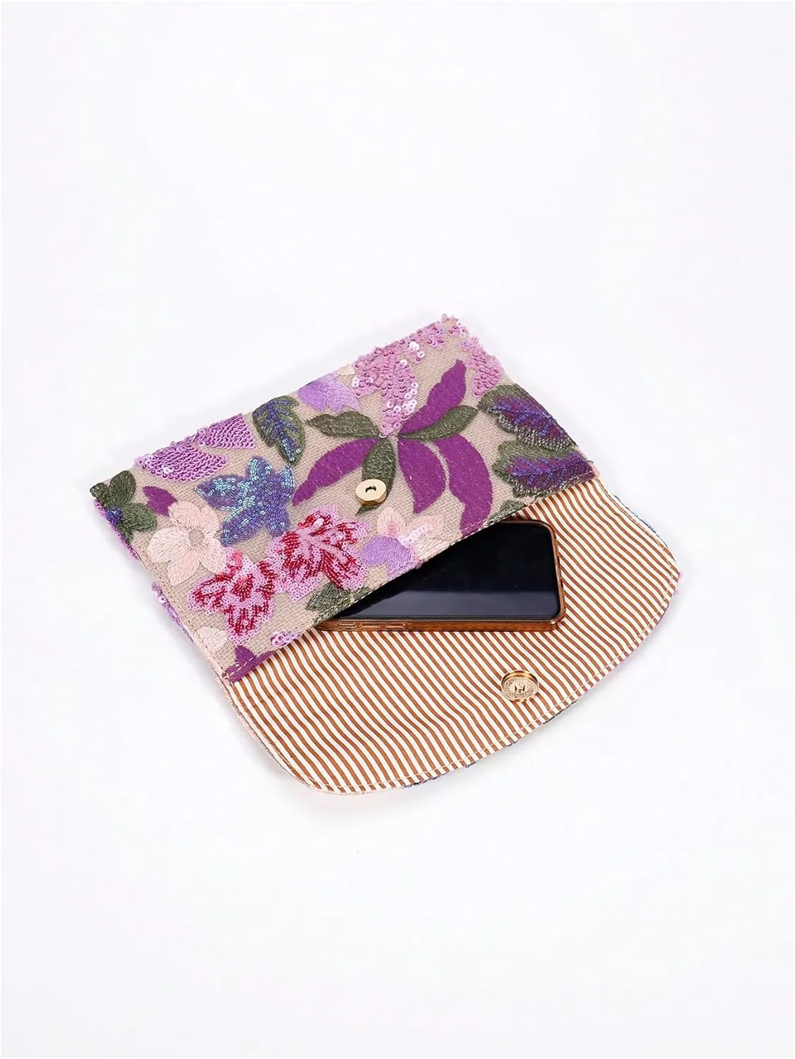 Verdusa Women's Floral Embroidery Sequin Evening Clutch Bags Party Purses