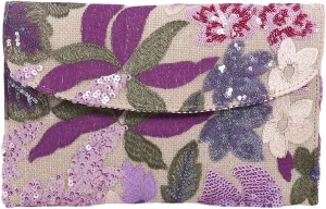Verdusa Women's Floral Embroidery Sequin Evening Clutch Bags Party Purses