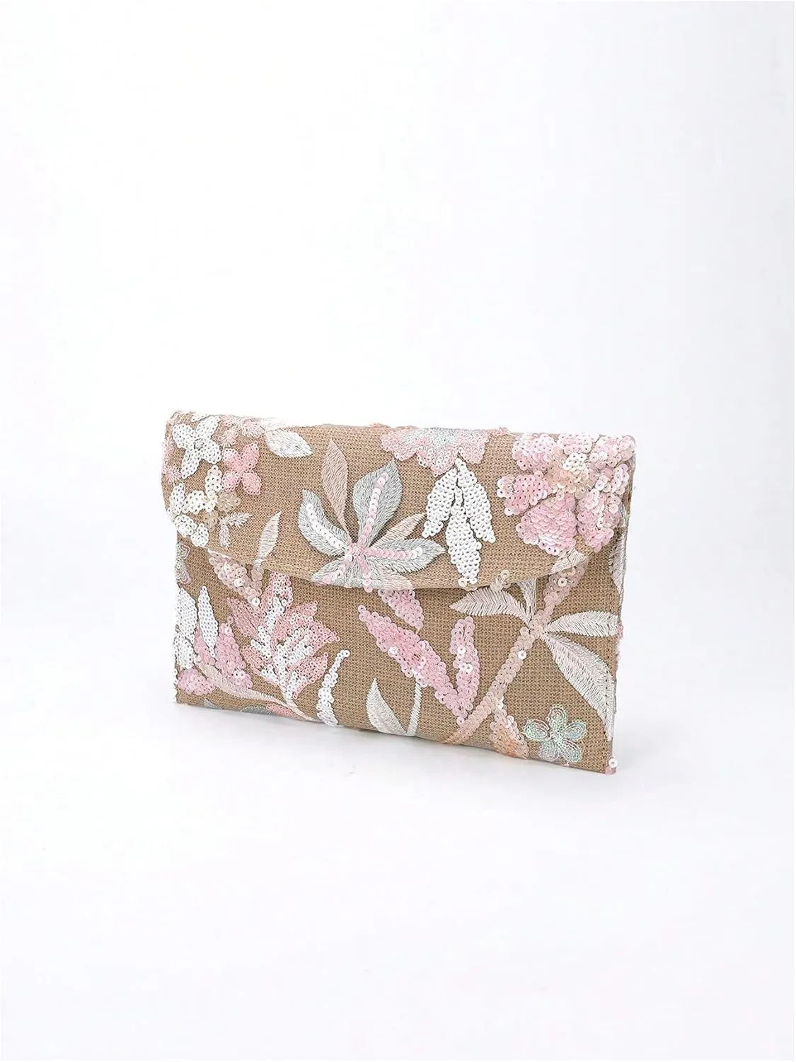Verdusa Women's Floral Embroidery Sequin Evening Clutch Bags Party Purses