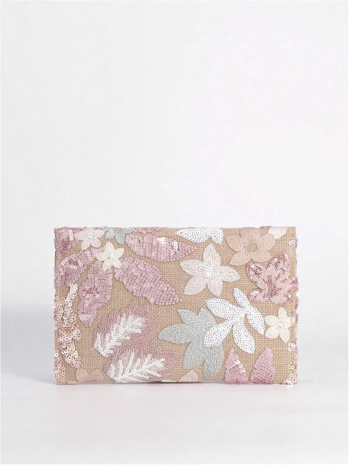 Verdusa Women's Floral Embroidery Sequin Evening Clutch Bags Party Purses