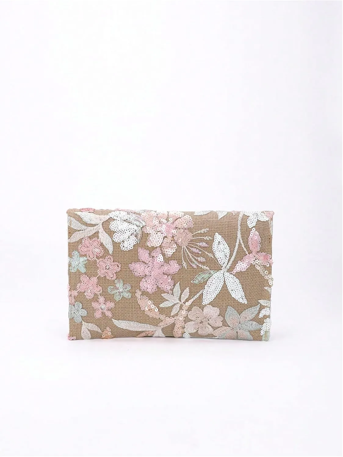 Verdusa Women's Floral Embroidery Sequin Evening Clutch Bags Party Purses
