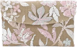Verdusa Women's Floral Embroidery Sequin Evening Clutch Bags Party Purses