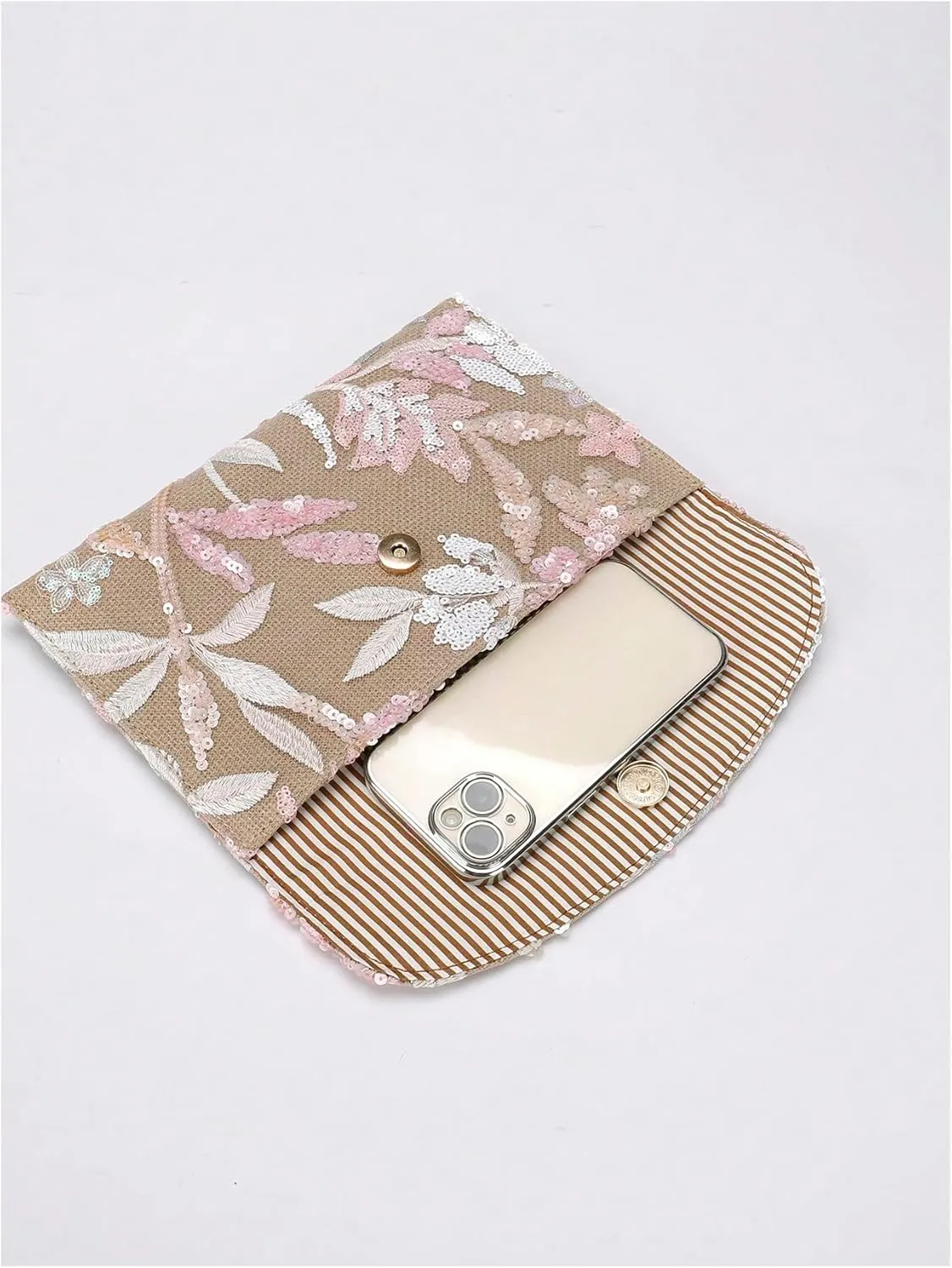 Verdusa Women's Floral Embroidery Sequin Evening Clutch Bags Party Purses