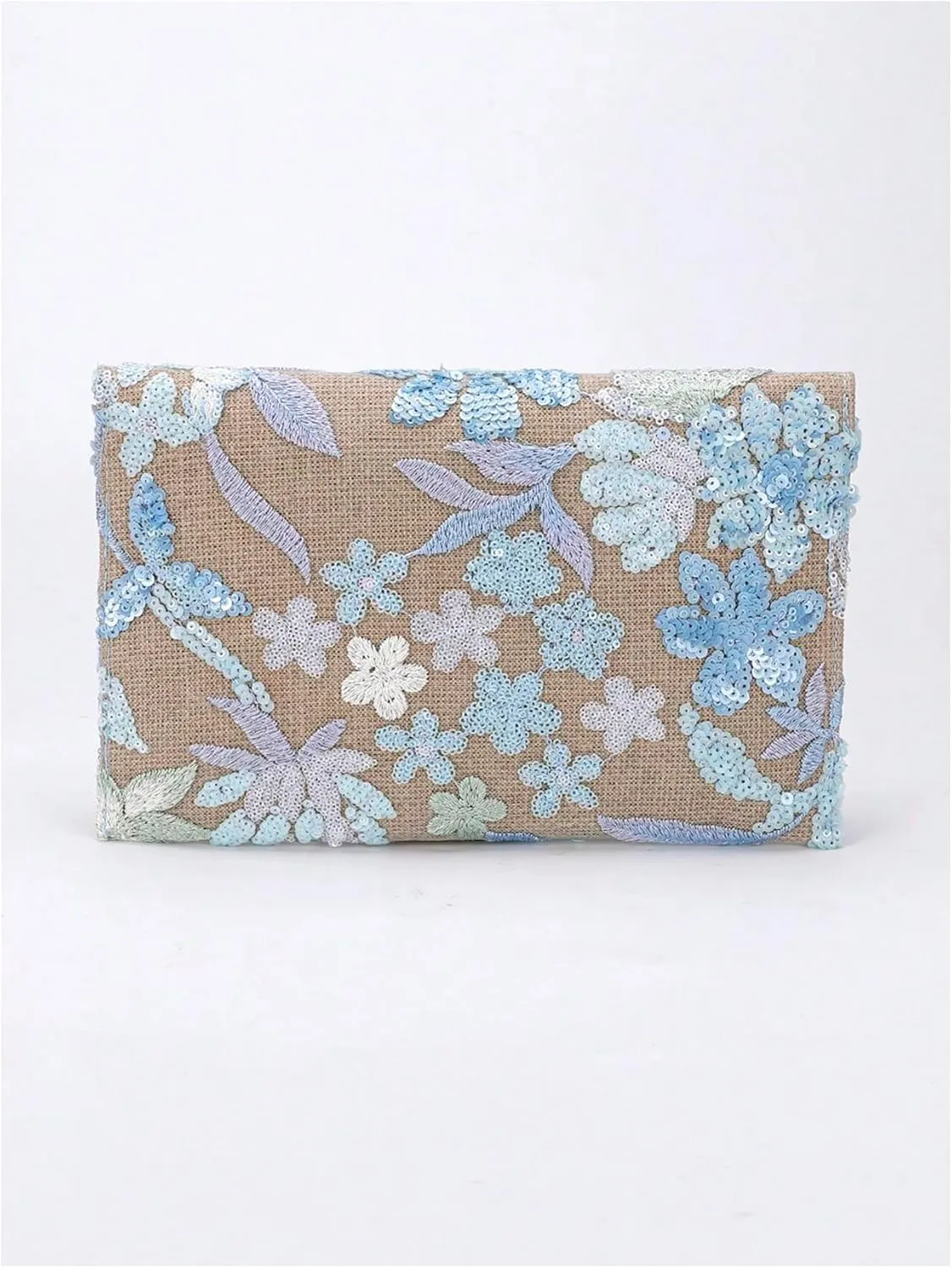 Verdusa Women's Floral Embroidery Sequin Evening Clutch Bags Party Purses