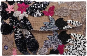 Verdusa Women's Floral Embroidery Sequin Evening Clutch Bags Party Purses